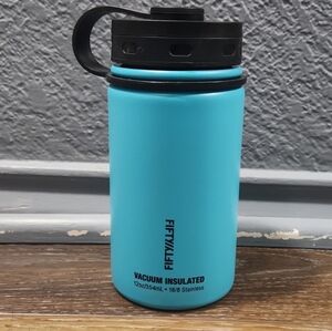 NWOT Fifty Fifty 12 oz Teal Aqua Blue Wide Mouth Stainless Steel Water Bottle